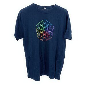 Coldplay 2016 Head Full of Dreams Tour Dates Concert T shirt Men L Navy